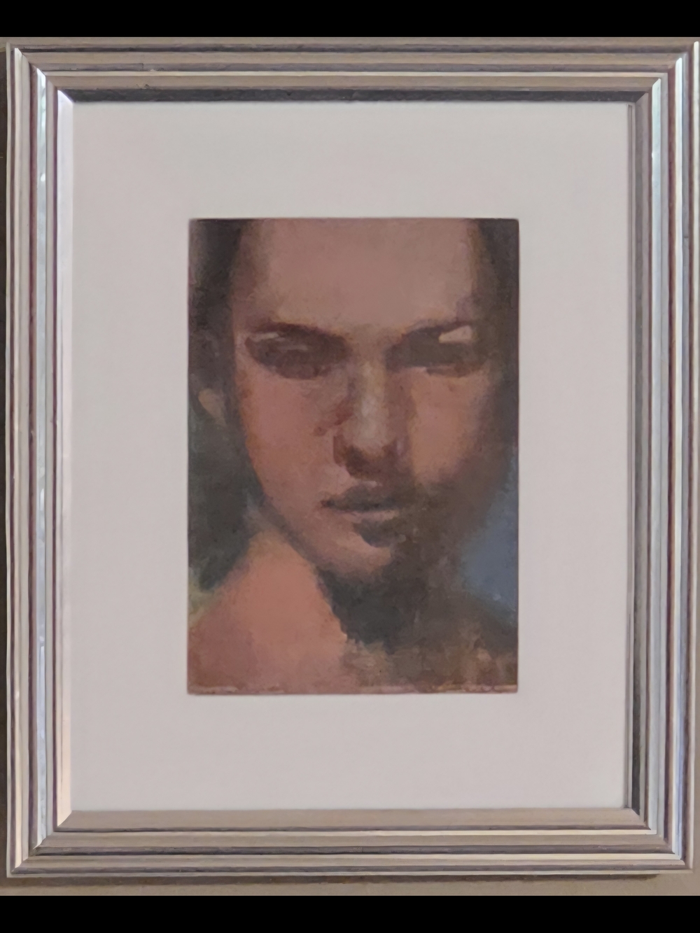 Self-Portrait Abstract Portrait Print in Brown and Blue 9.5"x11".